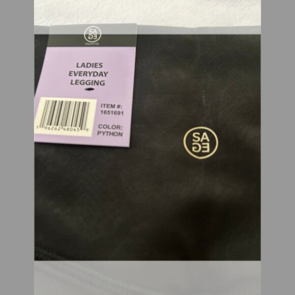 SAGE Women's Black Python Leggings Size XS X-Small Everyday Leggings Pant NWT - Picture 4 of 4